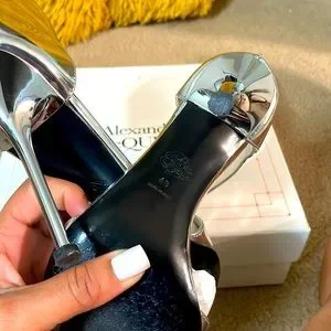 Alexander McQueen | Shoes | Mcqueen Metallic Silver Heels